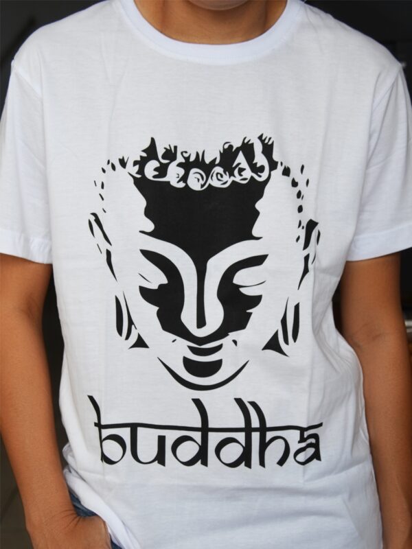 T-shirt blanc tête Bouddha