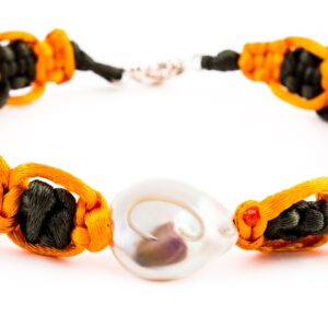 Bracelet macramé orange/noir - Ohlalagooddeal