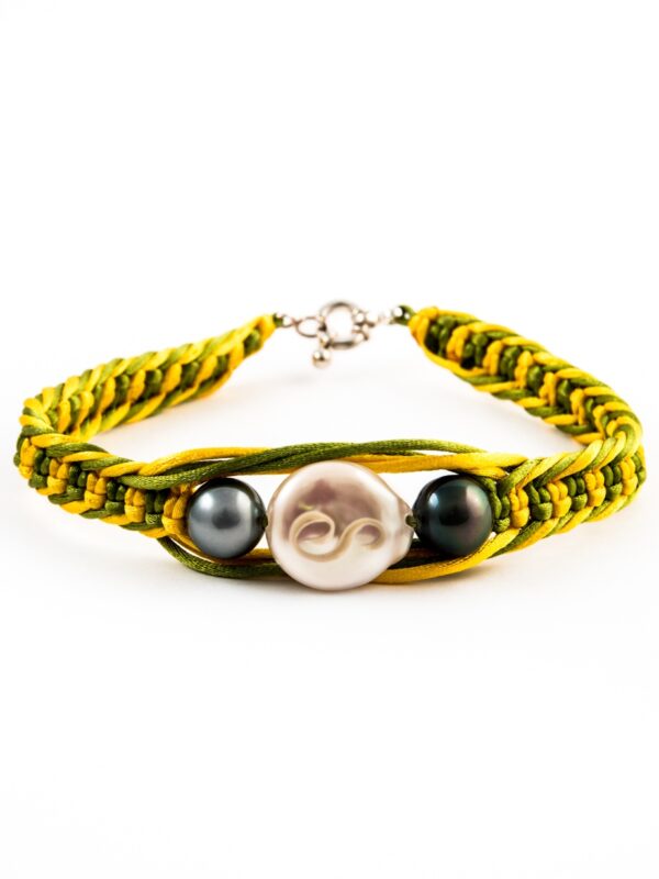 Bracelet macramé jaune/vert