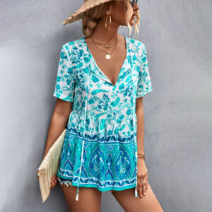 Top fleuri vert - Ohlalagooddeal