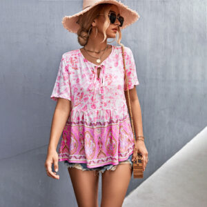 Top fleuri rose - Ohlalagooddeal